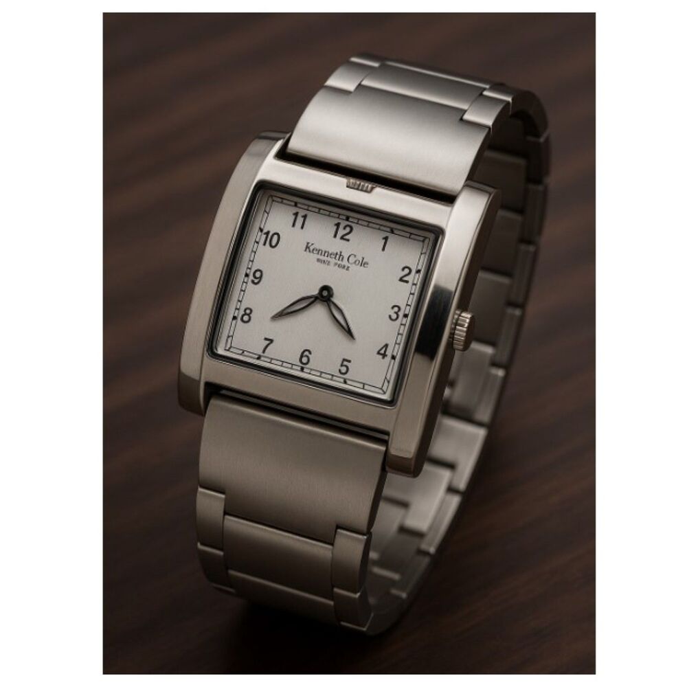 Kenneth Cole New York Watch Vintage Stainless Steel With Box Booklet KC4349
